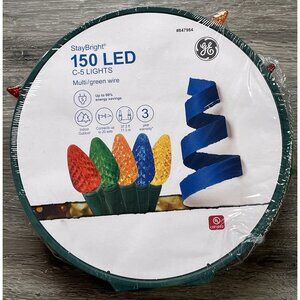 GE StayBright LED 37.2 Feet 150 Multicolor C-5 Christmas Holiday String Lights